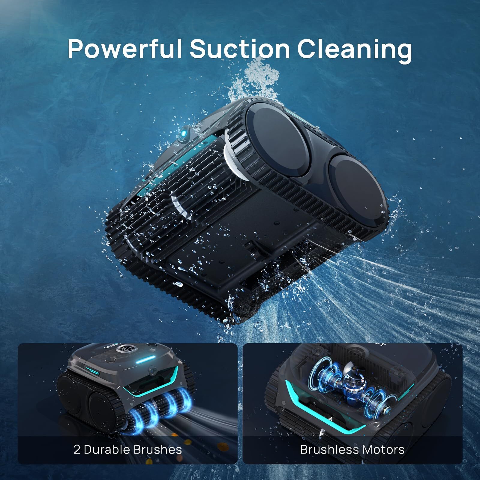 WYBOT C2 Vision Cordless Pool Robot Wall Climbing Pool Vacuum Cleaner Open Box