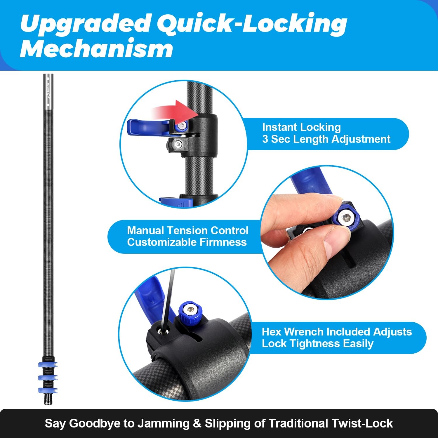 Doben Carbon Fiber 12Ft Adjustable Telescopic Pool Pole –