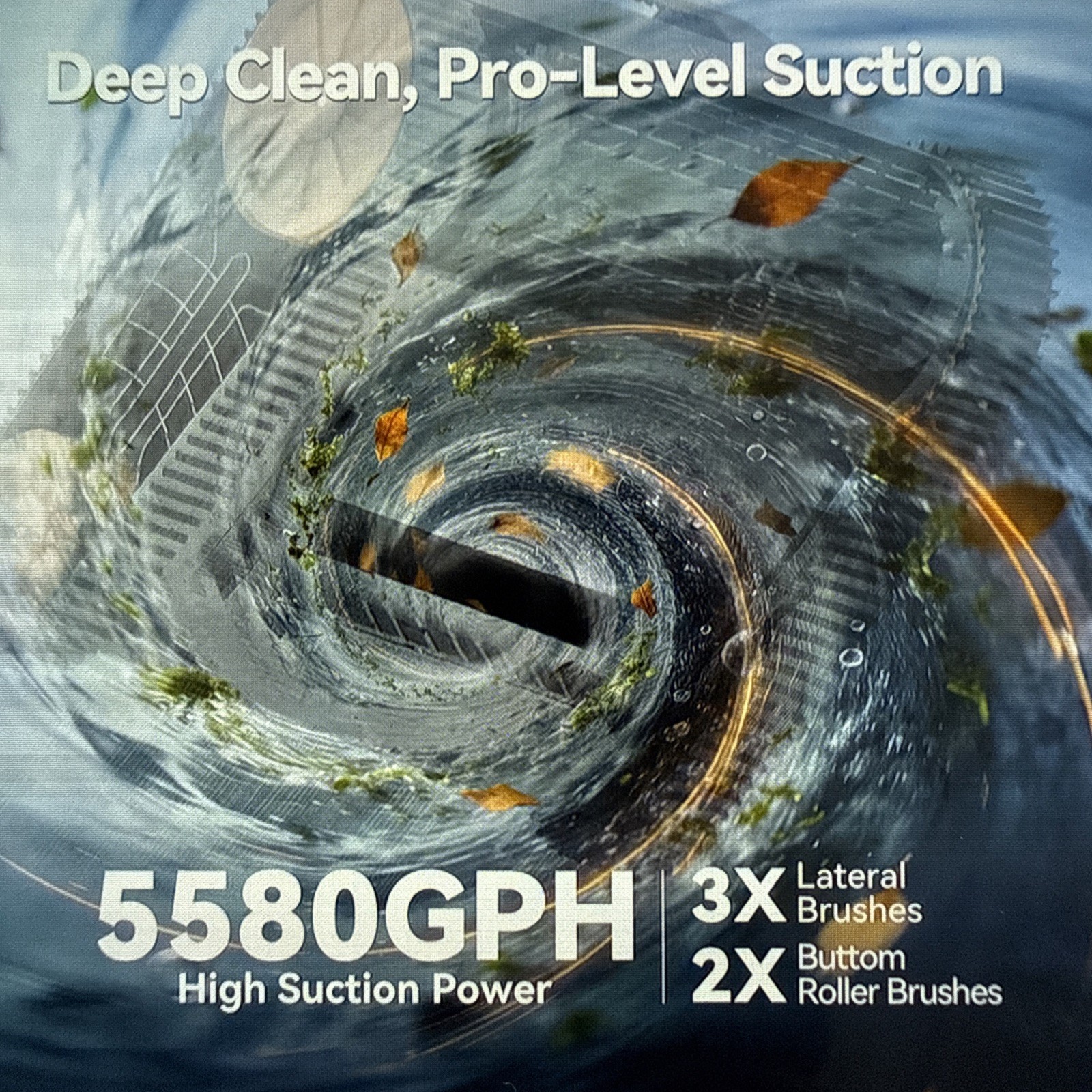 CoasTeering Ultra Nebula Smart Robotic Pool Vacuum, 5580 GPH, 3229 SqFt, 180 Min
