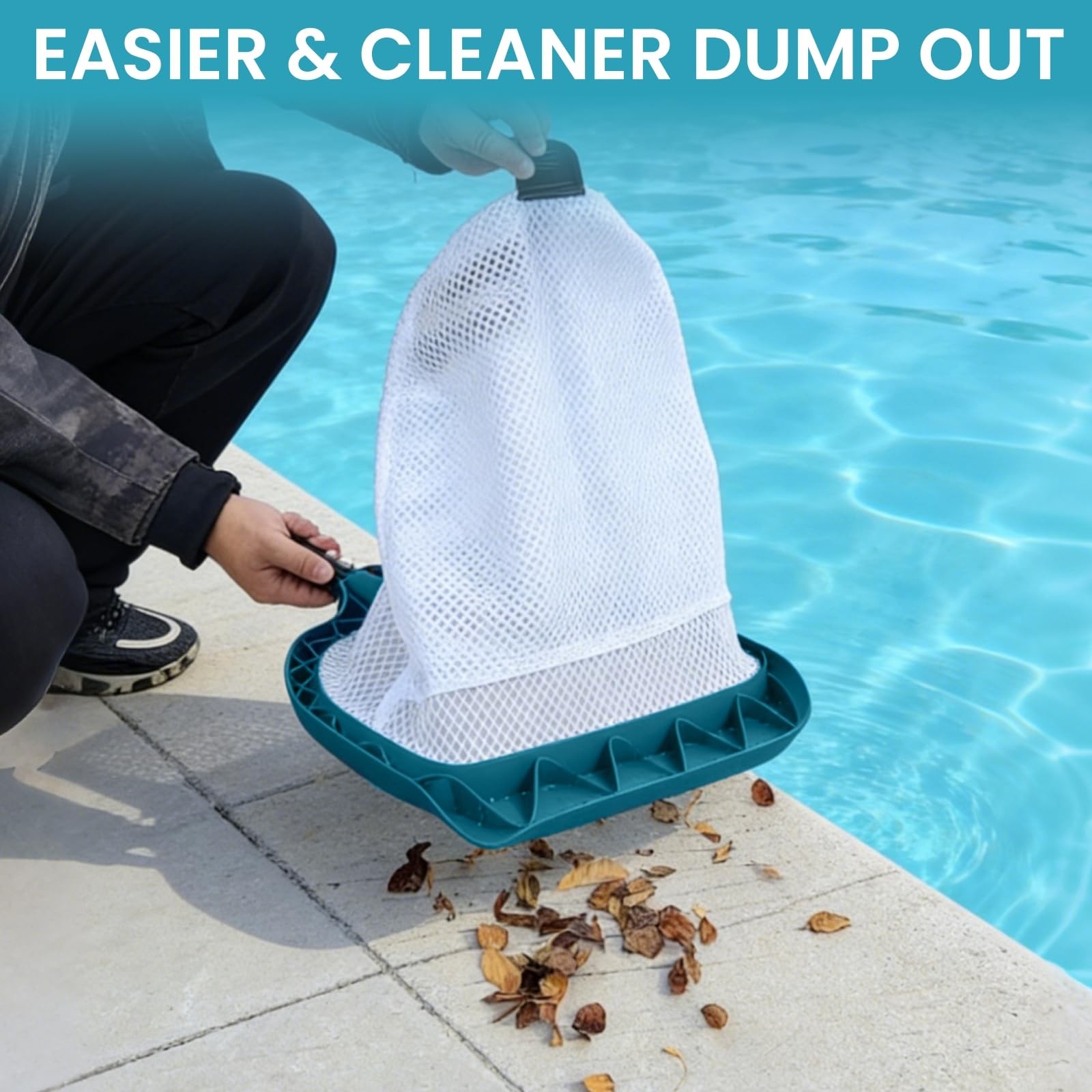 POOLWHALE Pool Skimmer Net – Upgrade Swimming Leaf Diamond Rake, Green