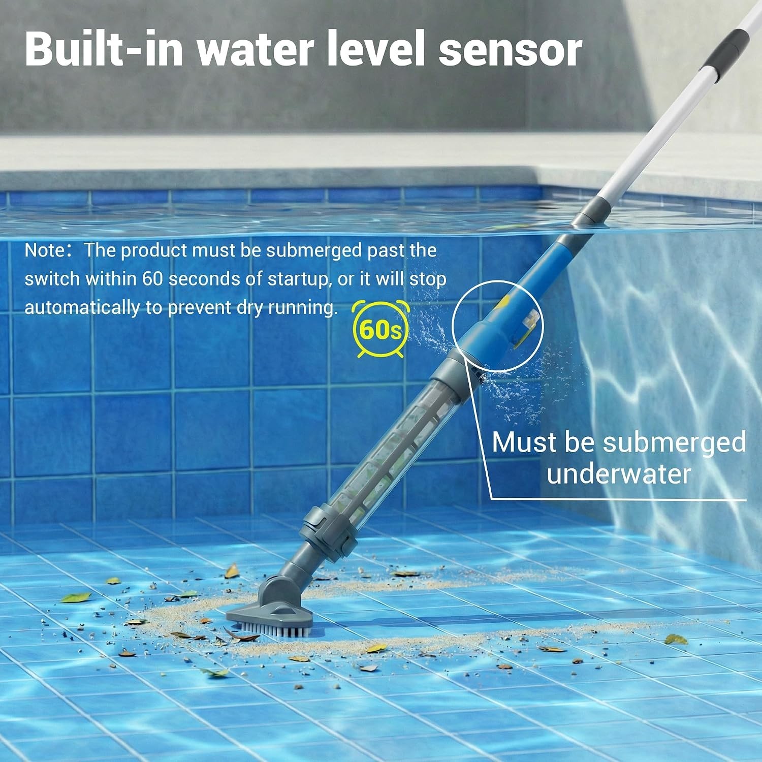 Cordless Hot Tub Vacuum for Above Ground Pools – Rechargeable & Lightweight