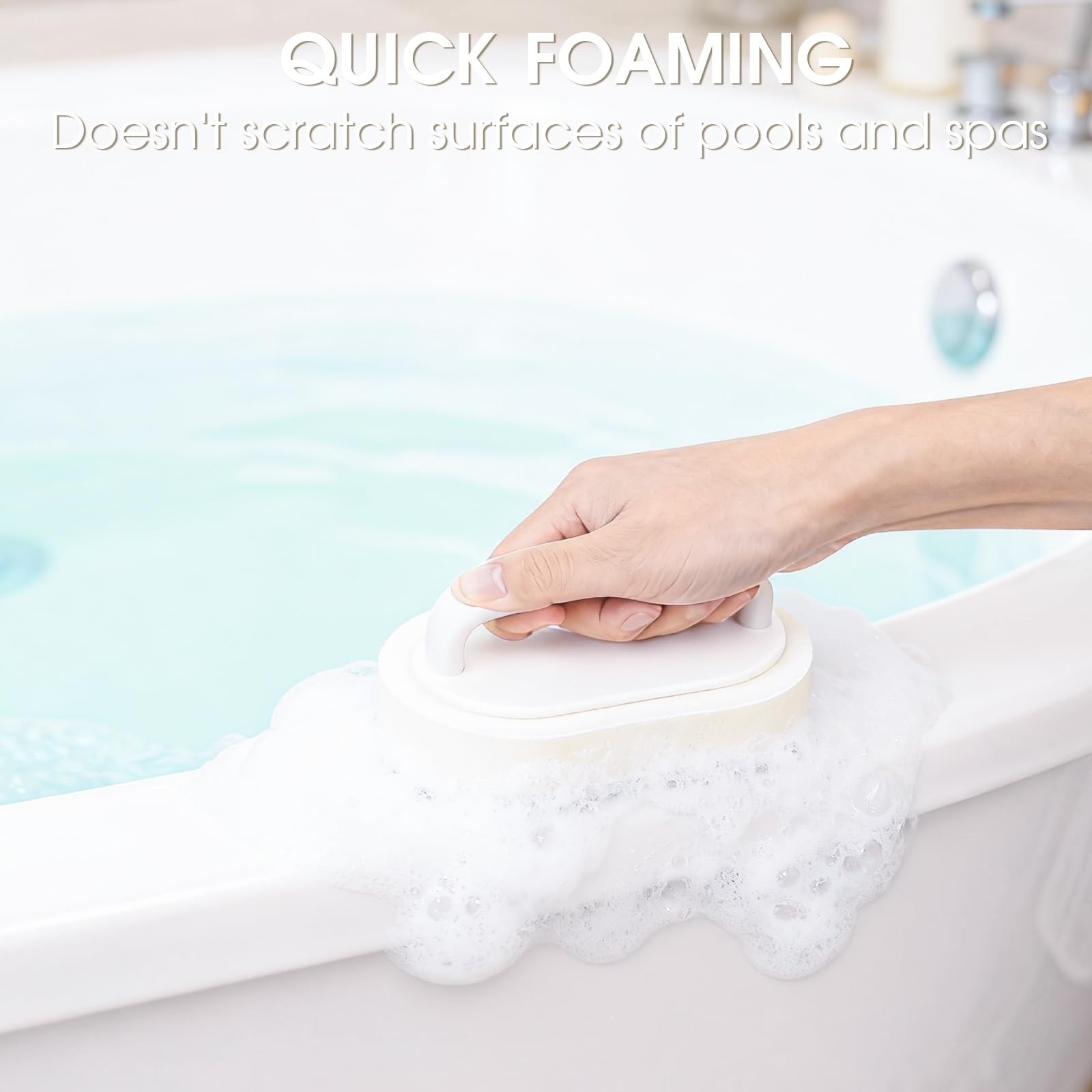 Thickened Handheld Scrub Pad for Hot Tubs, Spas & Pools, Non-Scratch Replacea…