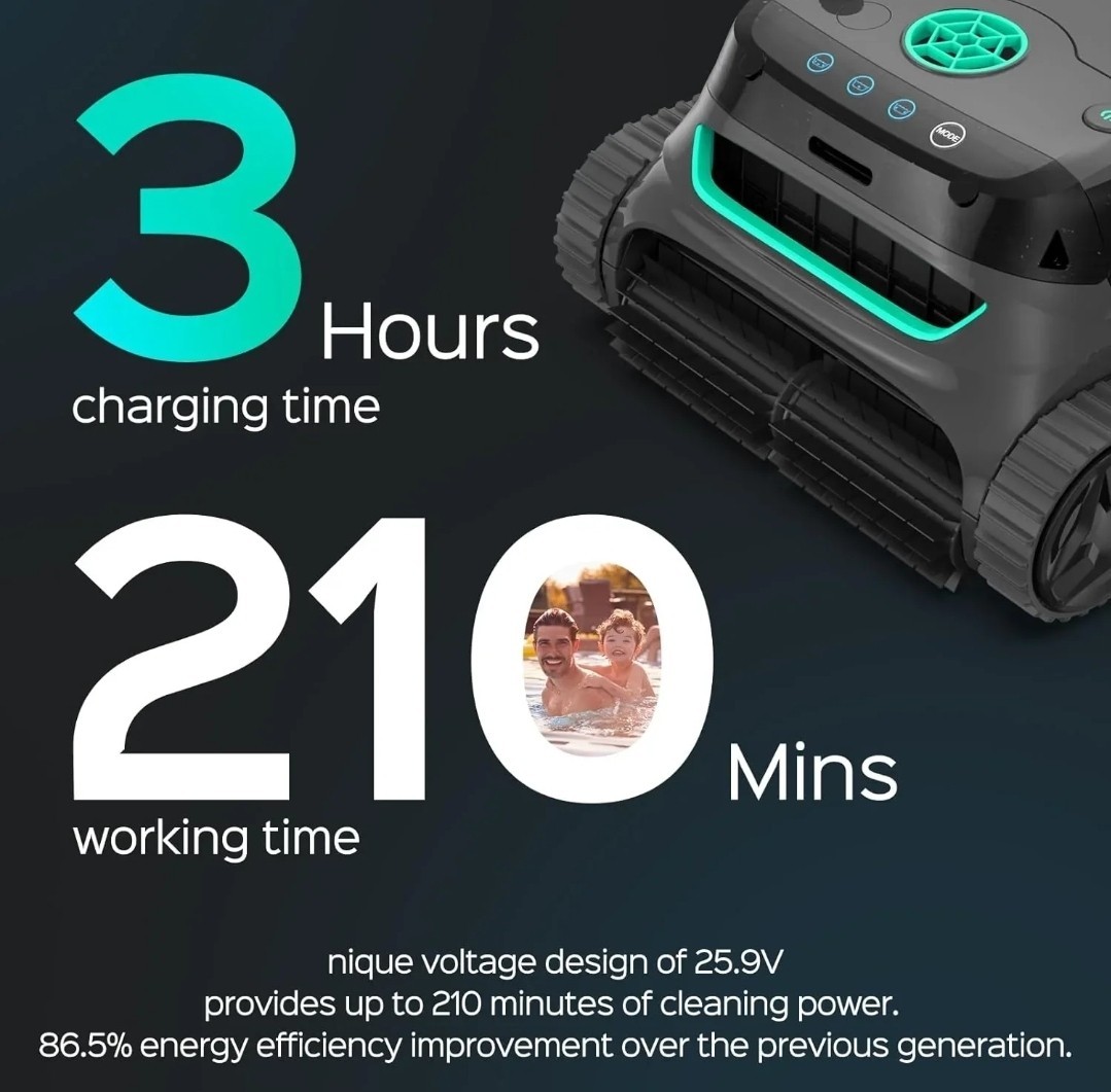 WYBOT S2 Cordless Robotic Pool Cleaner – Model WY210C – Automatic Vacuum