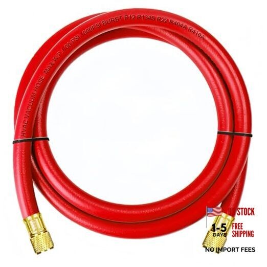 2026 Upgraded 3/8&Prime; HVAC Vacuum Hose,72” Refrigerant Charging Red 6Ft