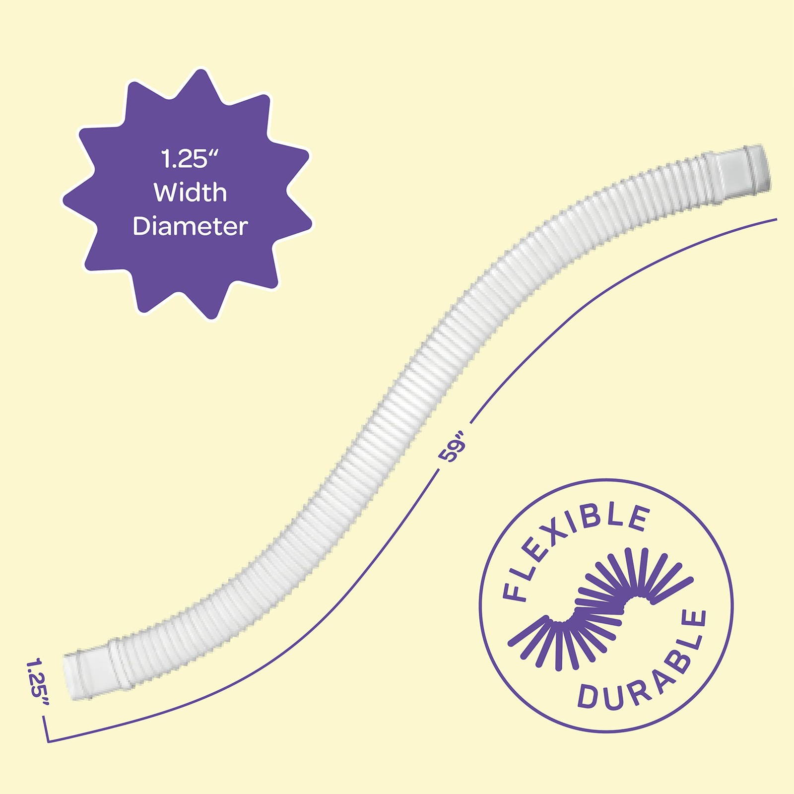 Replacement Hose For Above Ground 59 inches (L) x 1.25 (D), Clear