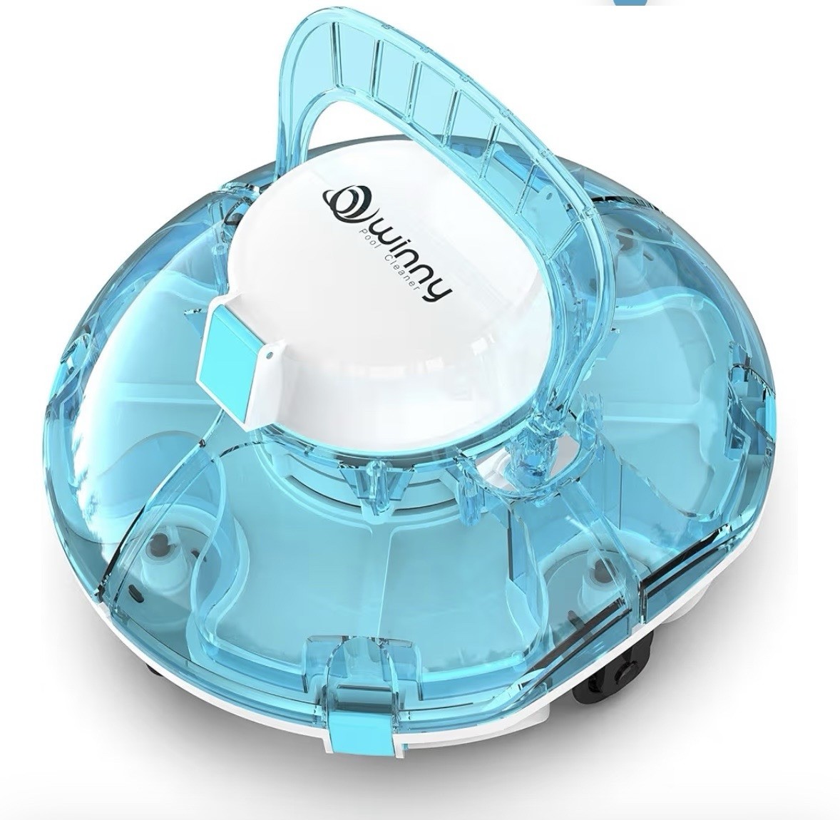 (2025 Upgrade) Cordless Robotic Pool Cleaner, Lasts 80 Min, Transparent Blue
