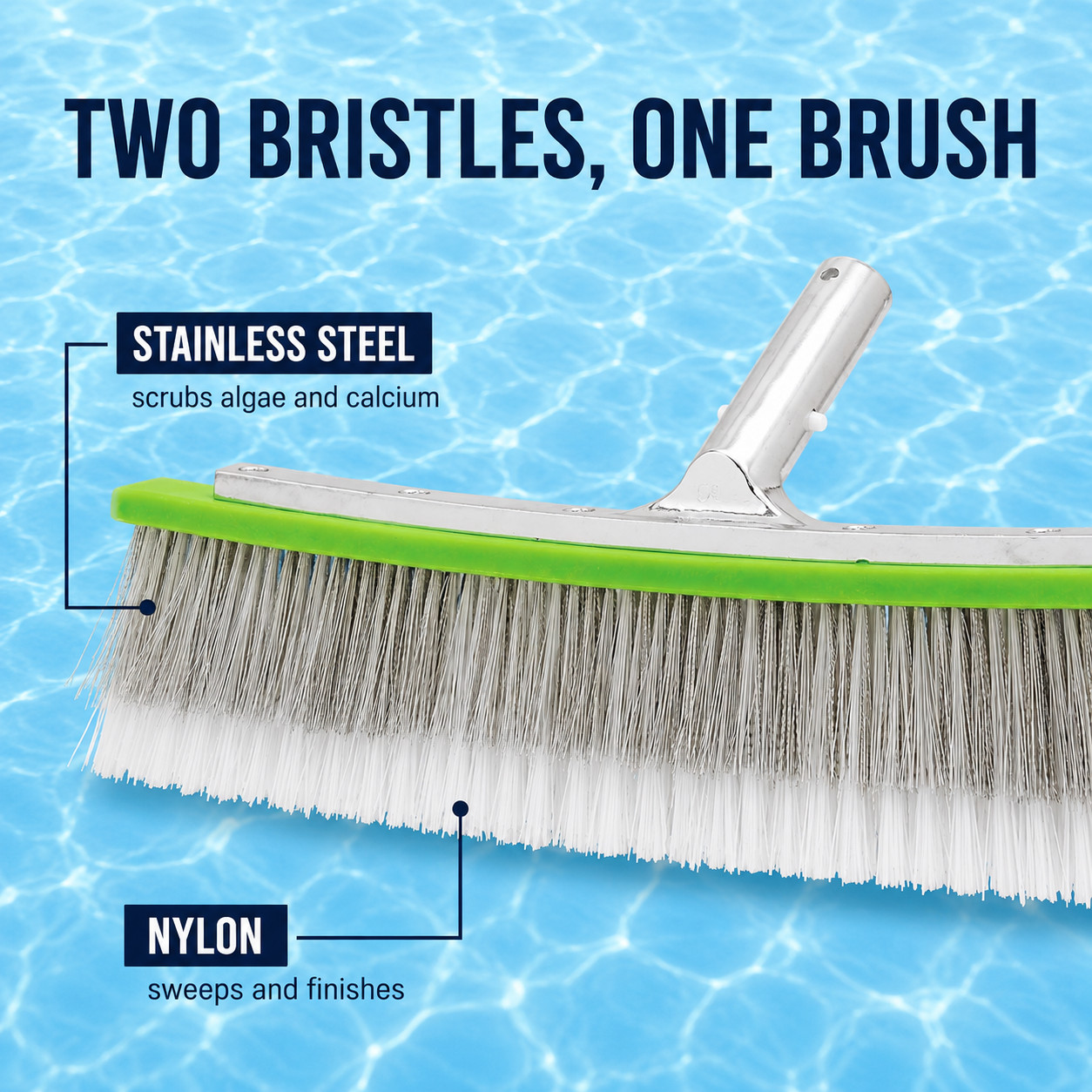 Piranha 20 Inch Professional Pool Brush with Nylon