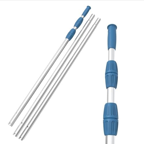 15ft Heavy Duty Telescopic Pool Pole – Adjustable Aluminum, Fits Vacuum & Net, A