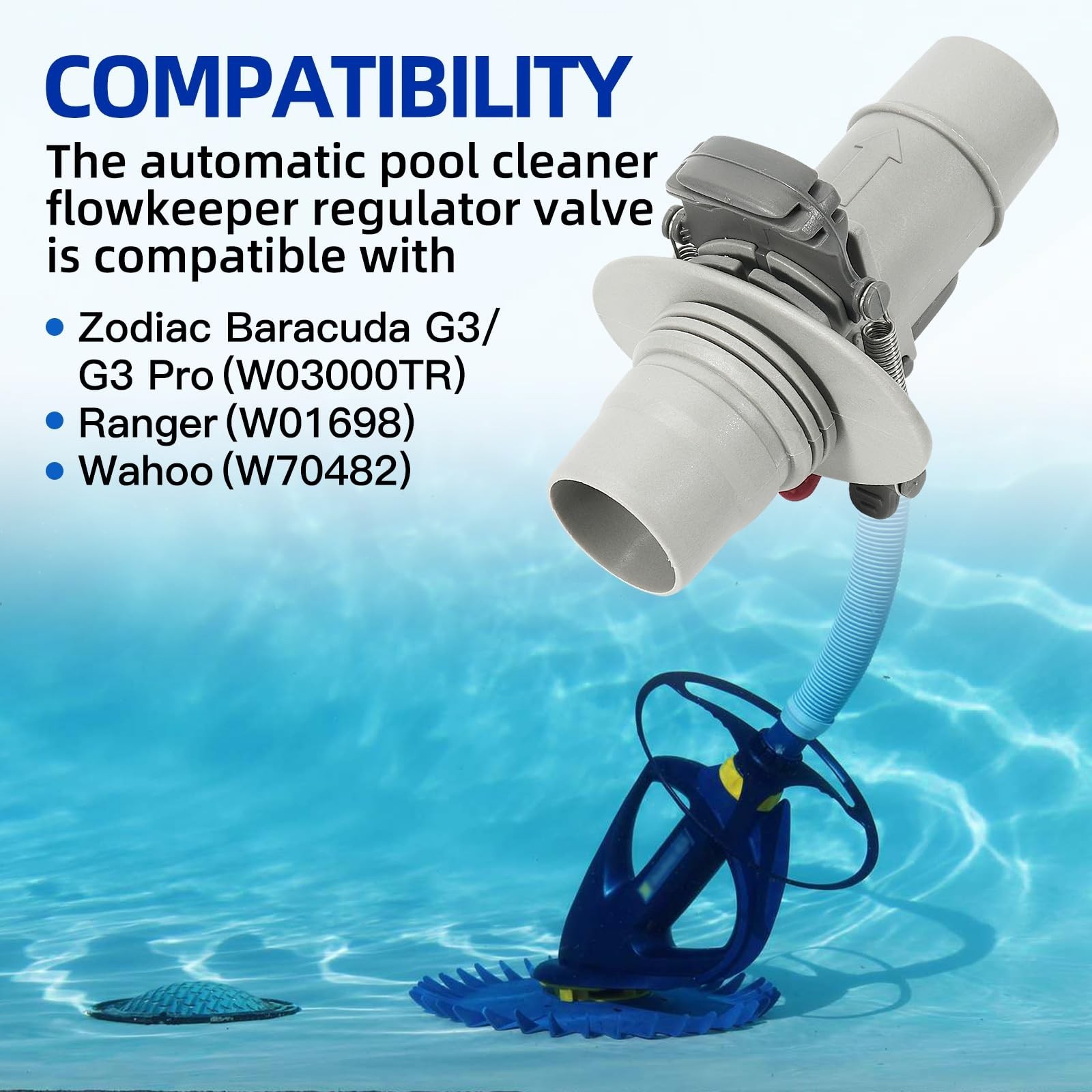 Automatic Pool Cleaner Regulator Valve W60050 for Zodiac G3/G3 Pro/Ranger/Wahoo