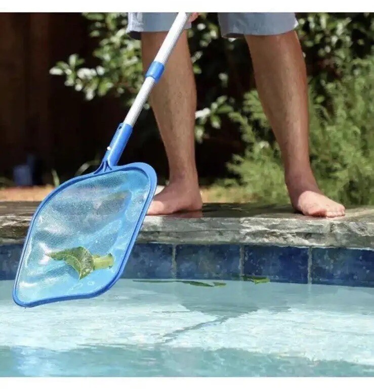 Swimline Pool Pond Net Leaf Skimmers w/ 4&prime; Adj. Aluminum Telescopic Lot Of 46