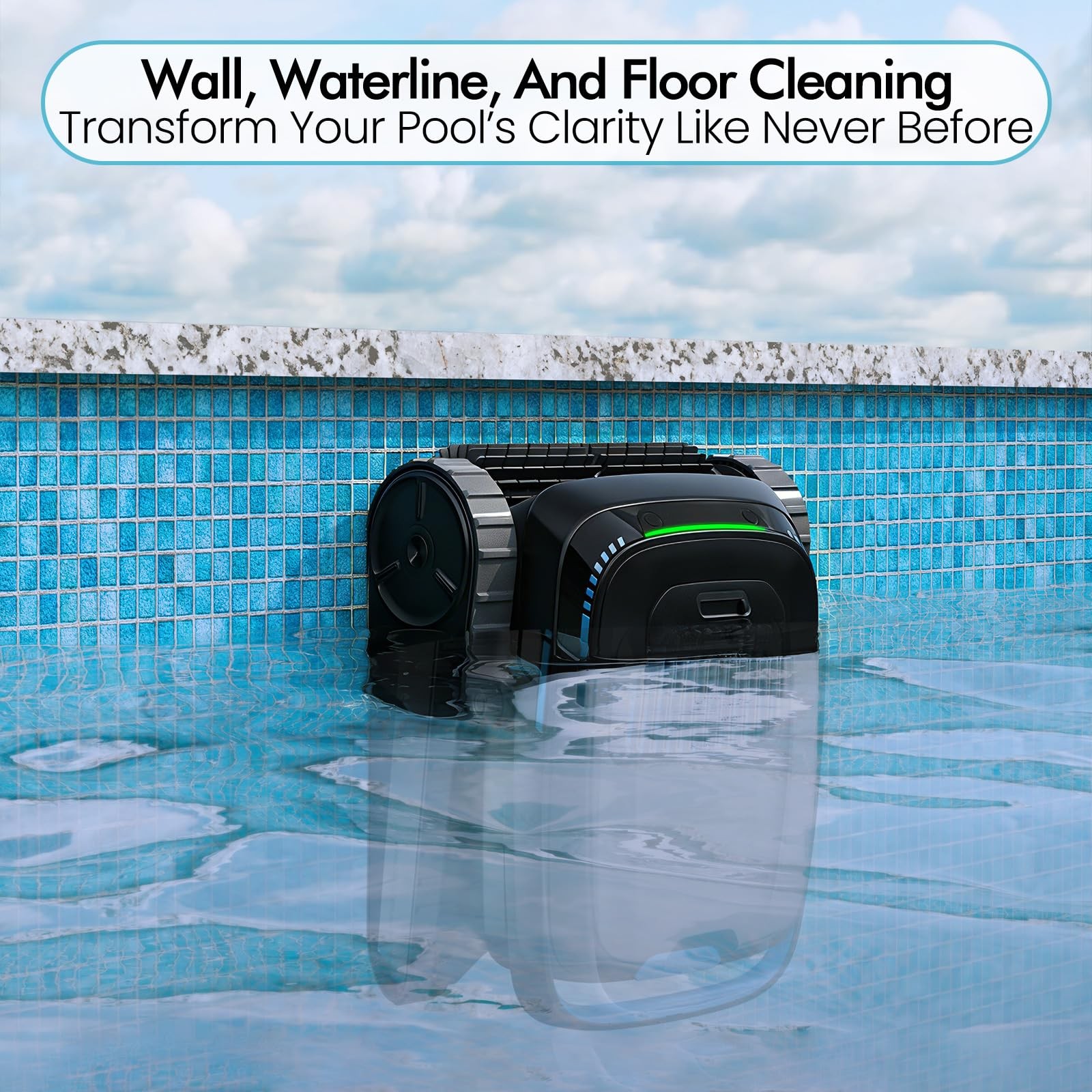 BOTLIFE Cordless Pool Robot Vacuum for Inground Pools, 5000 GPH Powerful Suction