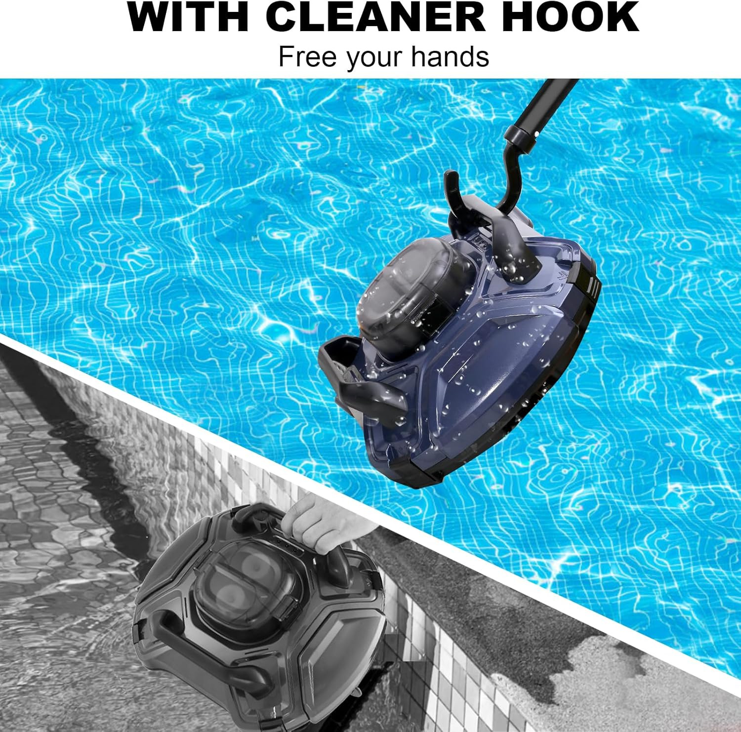 2 Pack Universal Hook for Robotic Pool Cleaner Accessories Fits Telescopic Pole