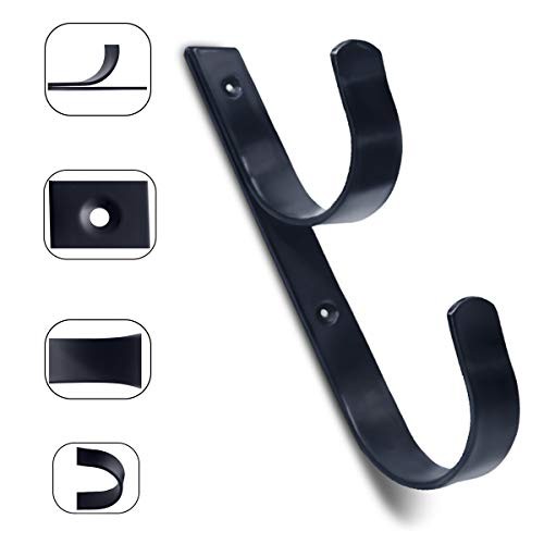 2 PCS Set Wide Pool Pole Hangers Heavy Duty Aluminium Holder Hooks with Black
