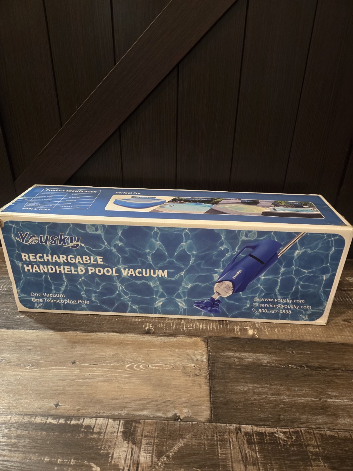 Yousky Rechargeabl Handheld Pool Vacuum – Cordless, 18.5Gpm Suction, Telescoping