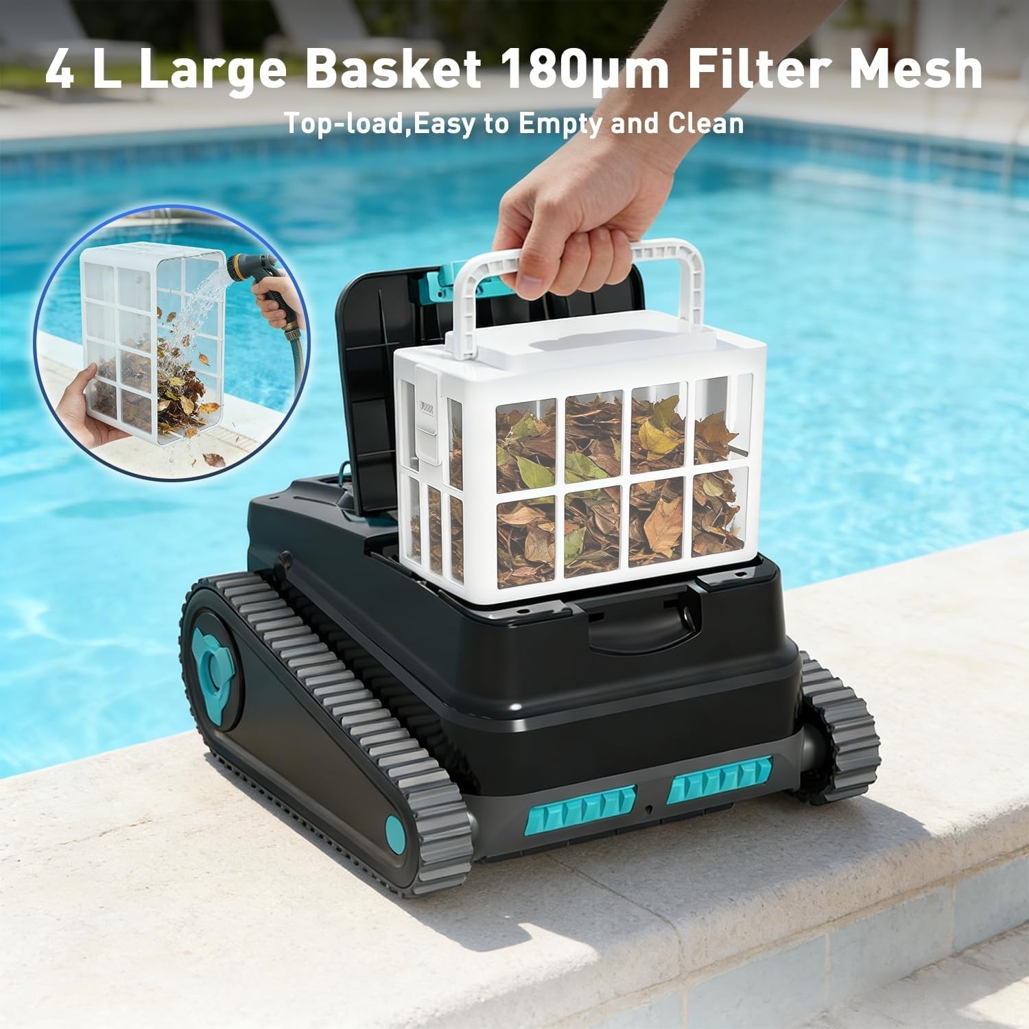 KKI H2 Cordless Robotic Pool Cleaner, Smart Vacuum, Self-Parking, FREE SHIP!
