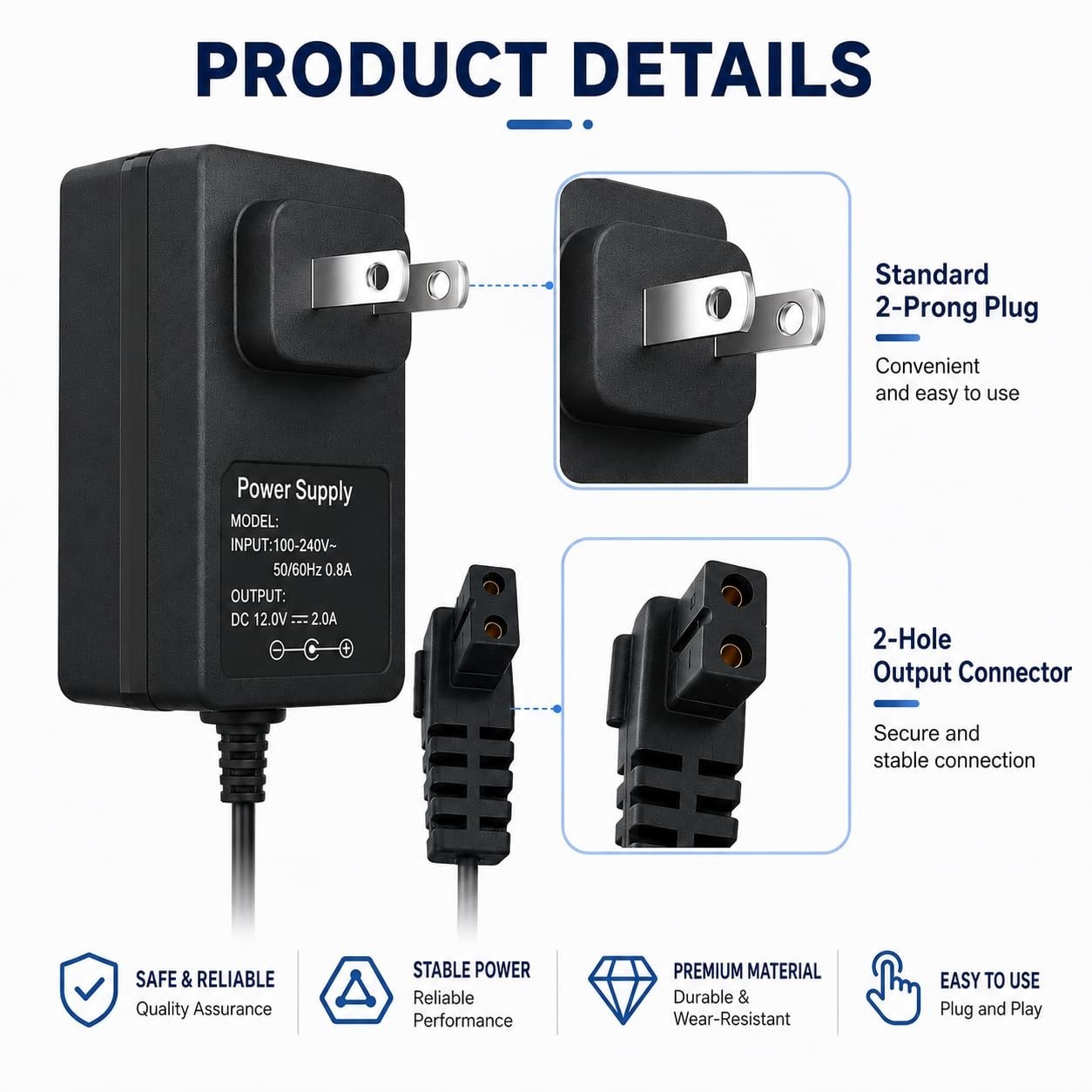 12.6V 1.8A Pool Cleaner Charger for Cordless Robotic Cleaners – Compatible Model