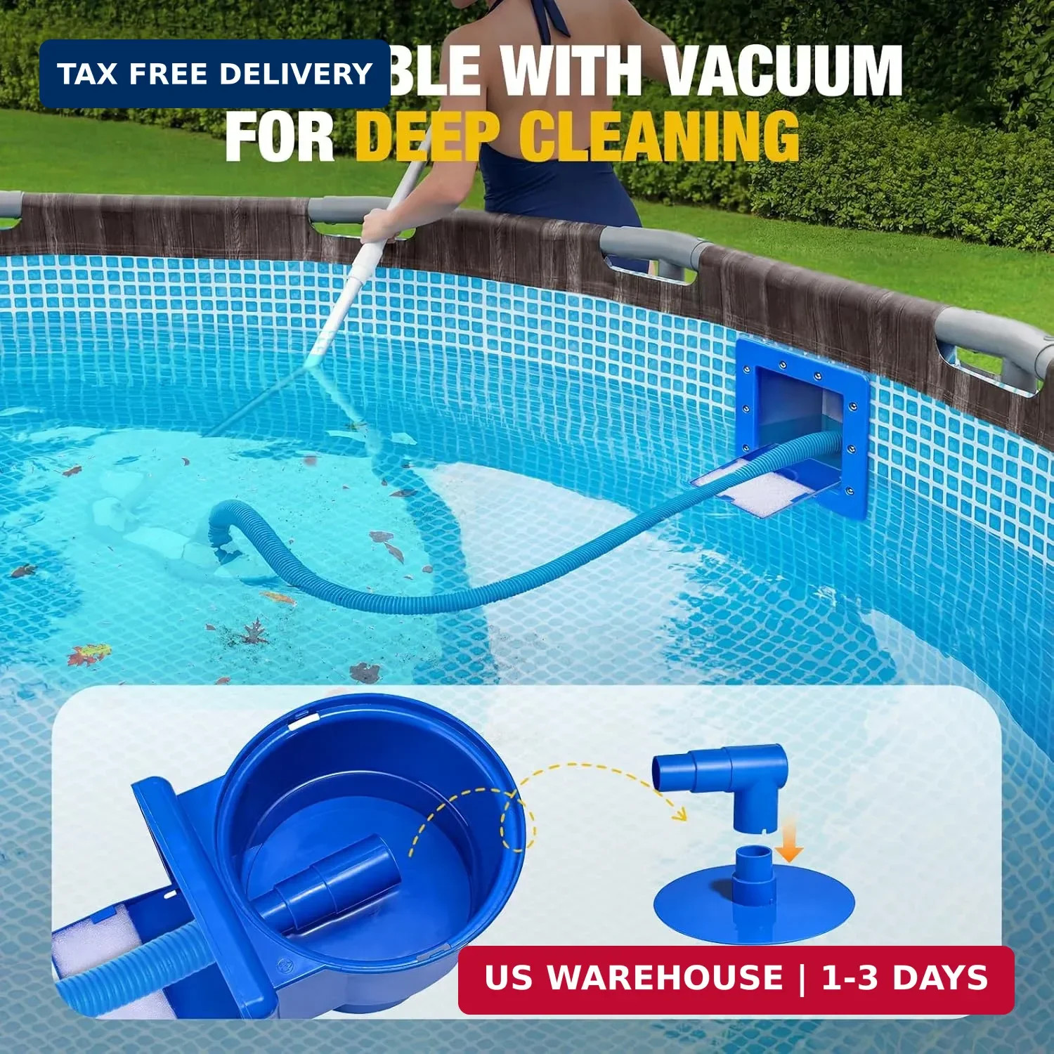 Above Ground Pool Skimmer, Heavy Duty Through-Wall Mount Pool Skimmer Kit with A