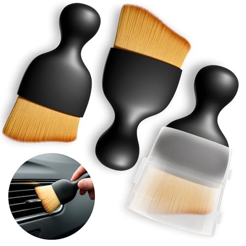 3Pcs Auto Detailing Brushes Set – 2.29&Prime; x 3.98&Prime; Car Cleaning Brush Interior