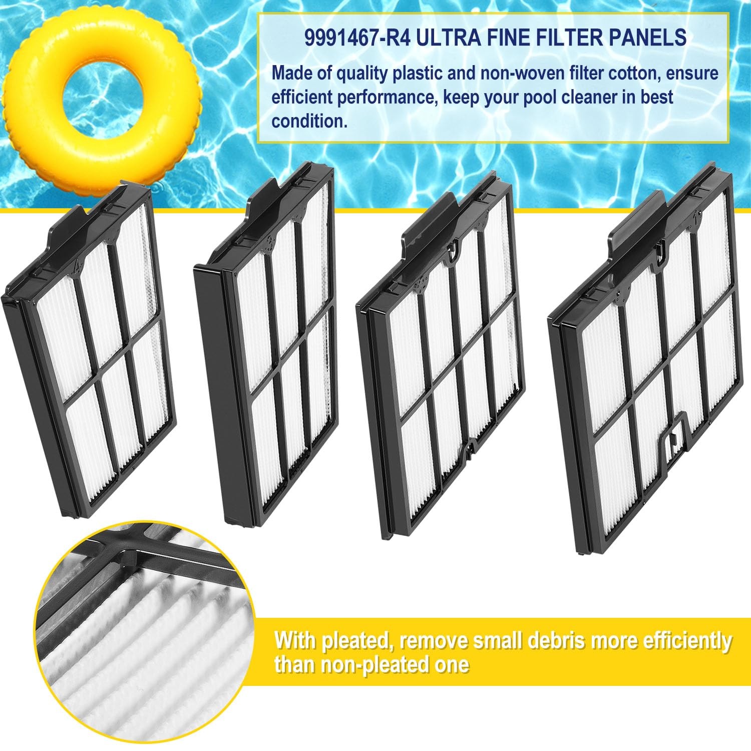 Ultra Fine Filter Panels Replacement Kit for Dolphin Pool Cleaners