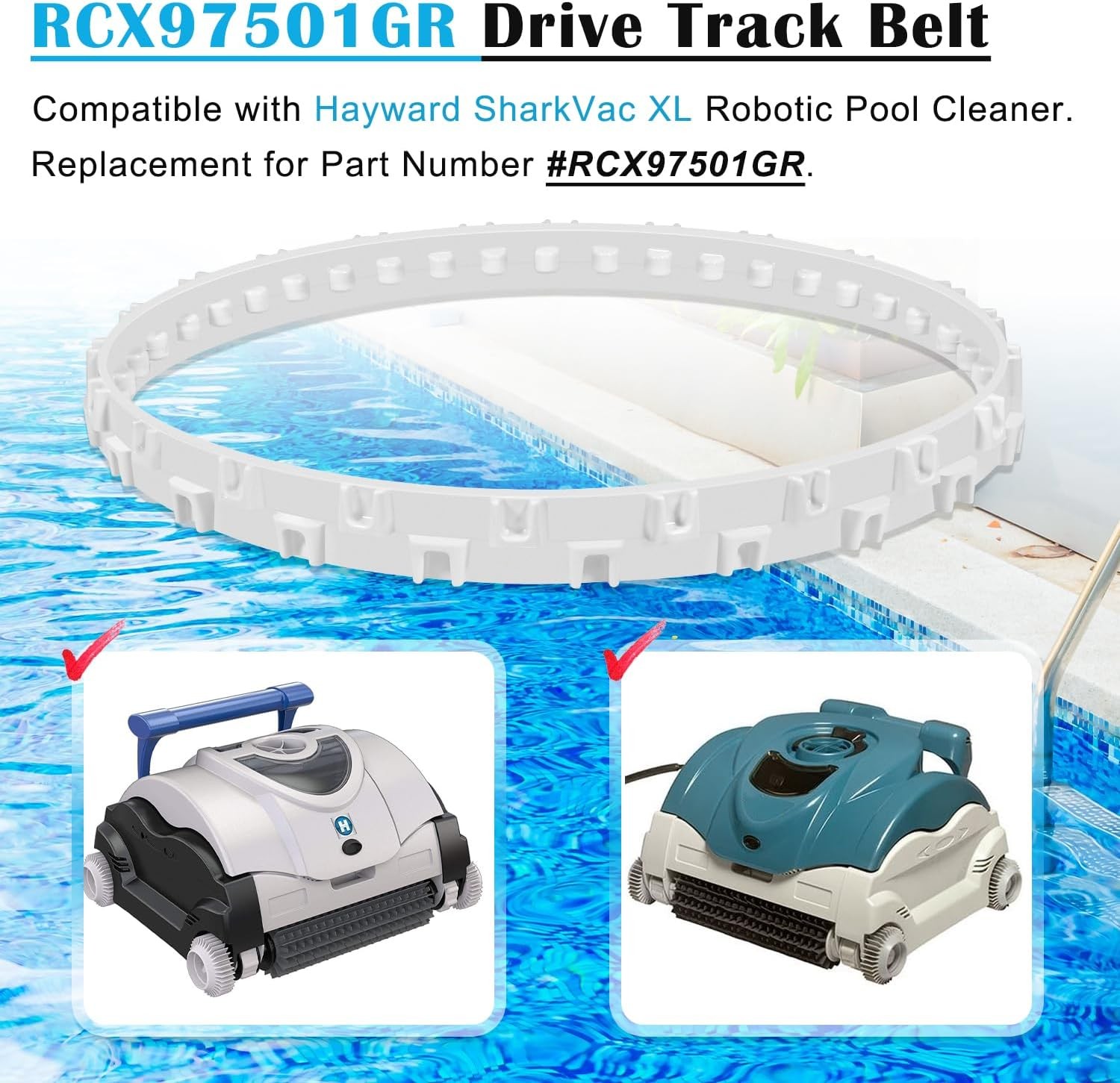 RCX97501GR Drive Track Belt Replacement for Hayward SharkVac XL & AquaVac 500