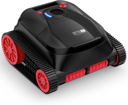 Robotic Pool Cleaner, Cordless Pool Vacuum for Inground Pools, Dual-Motor Turbin