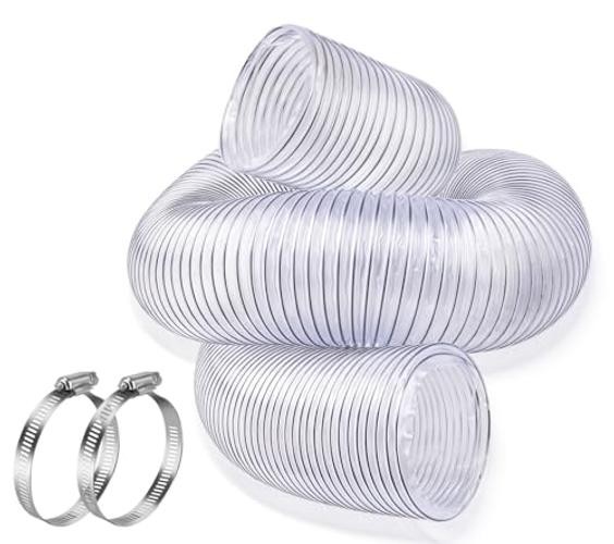 4&Prime; X 10&prime; Dust Collection Flexible Hose with 4 In Clamp Heavy Duty Pvc Dust