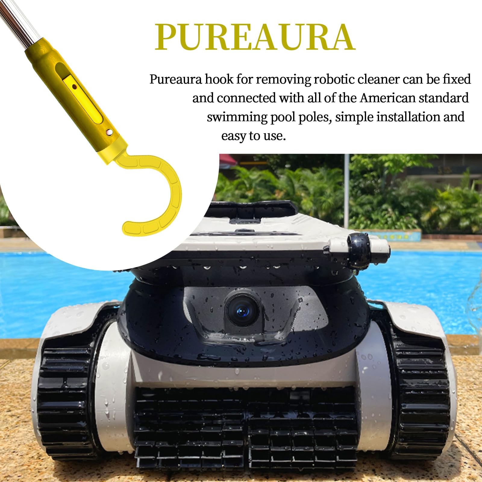 Hook for Robotic Pool Cleaner, Pool Hook for Poles with All Pool Vacuum Inclu…