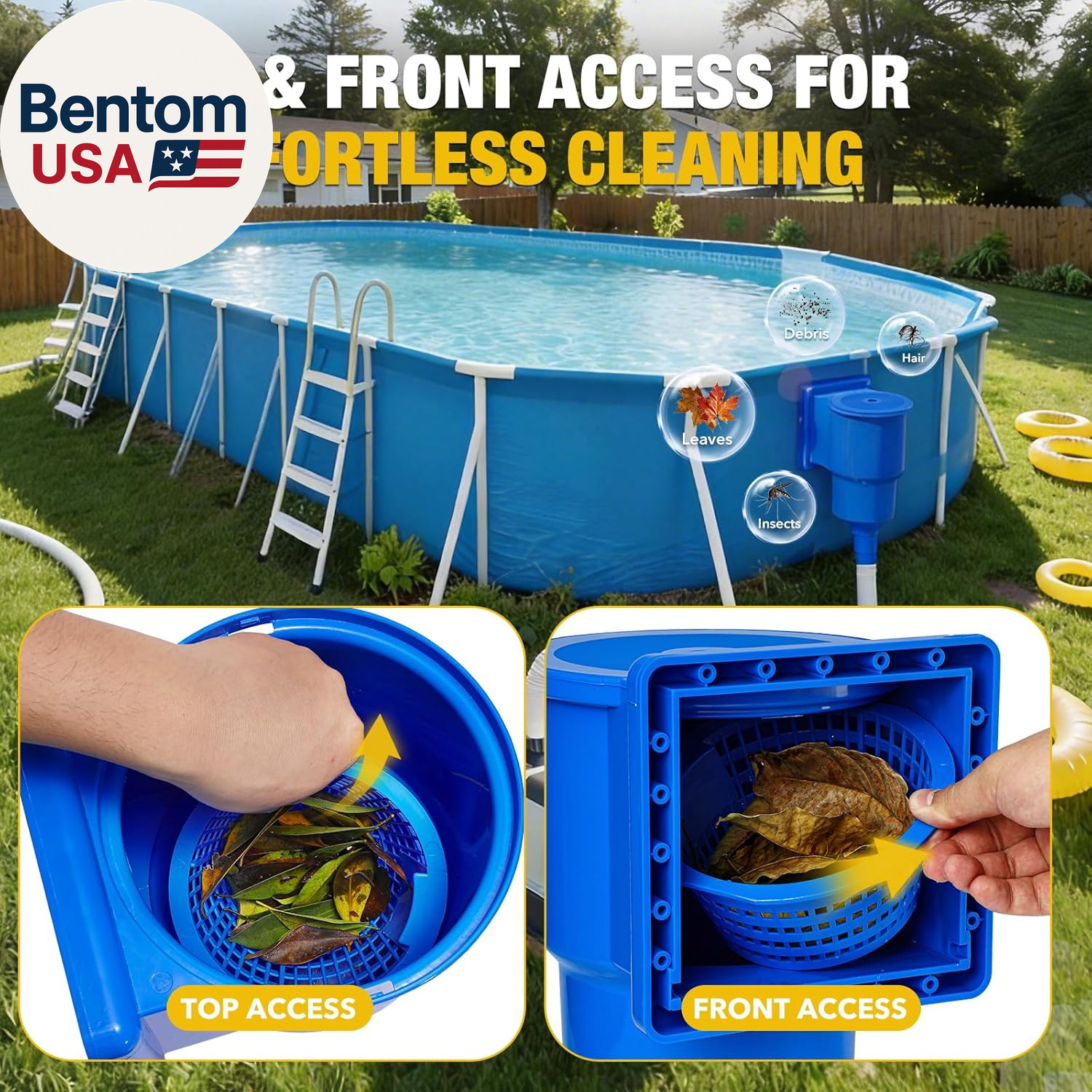 Above Ground Pool Skimmer, Heavy Duty Through-Wall Mount Pool Skimmer Kit with A