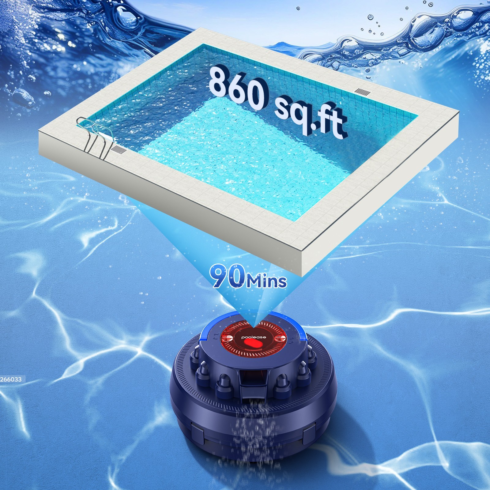 Cordless Pool Robot Cleaner Automatic Ideal for Inground Above-Ground Flat Pool