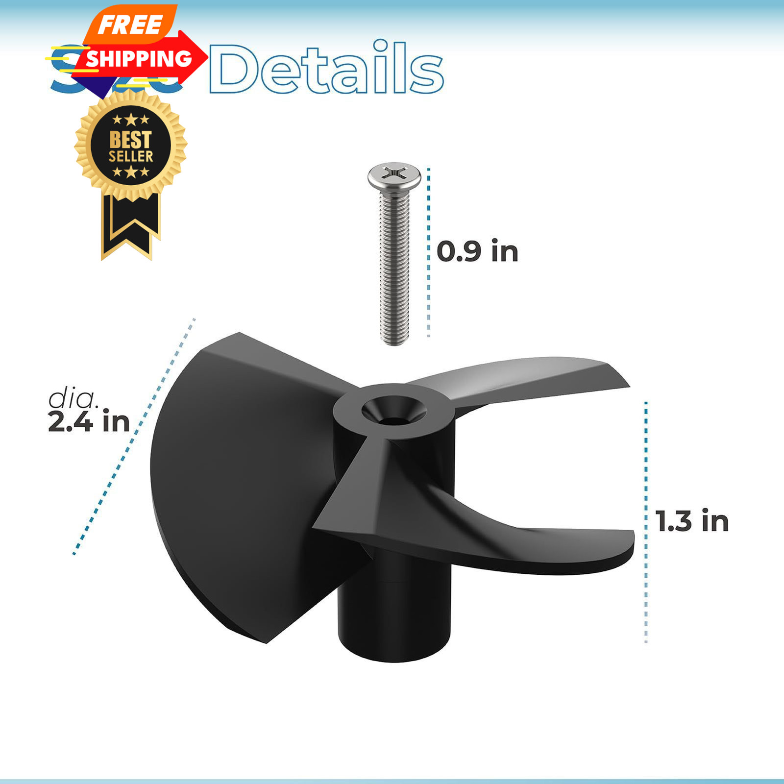 ANTOBLE 9995266-R1 Impeller with Screw for Dolphin Black