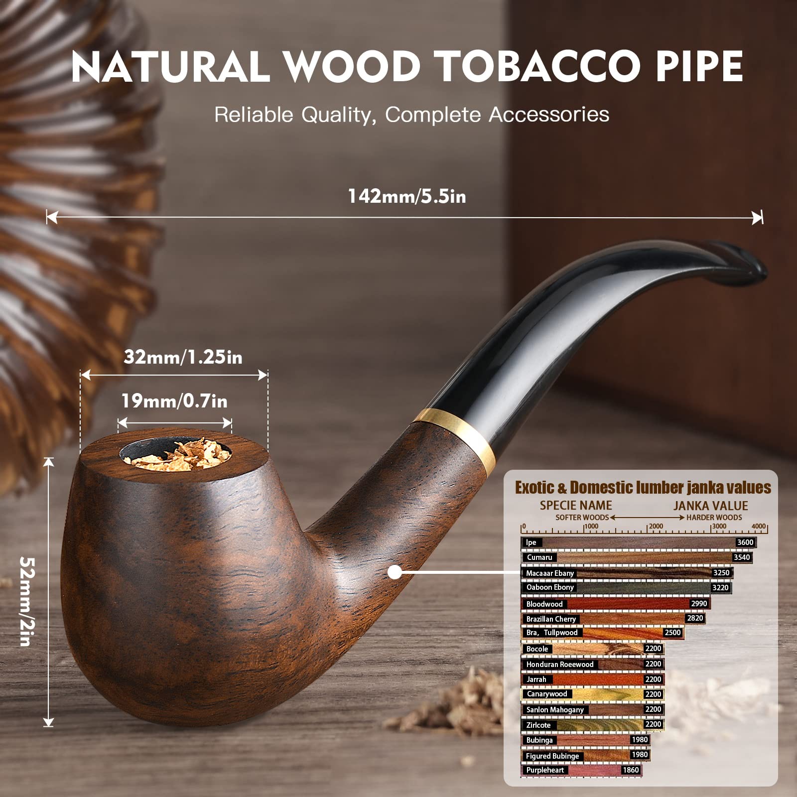 Scotte Tobacco Smoking Pipe,Leather Pipe Pouch Pear black 2, brown