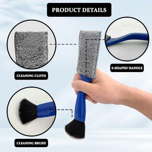 Universal 2 in 1 Duster for Car Clean, Car Vent Cleaner, Double Head Blue