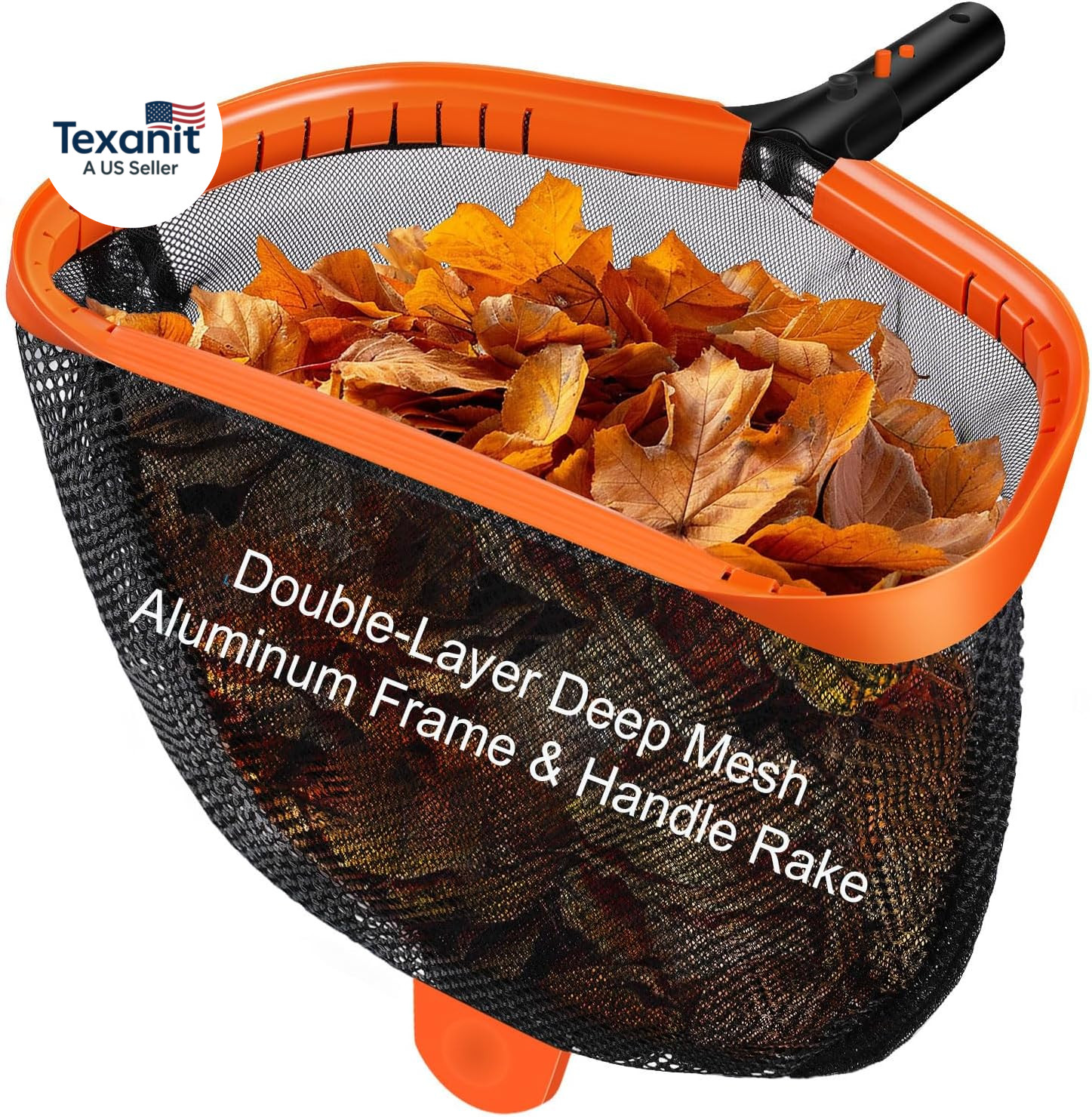 17.5&Prime; Pool Net, Pool Skimmer Net with Double-Layer Netting Bag, Aluminum Frame,