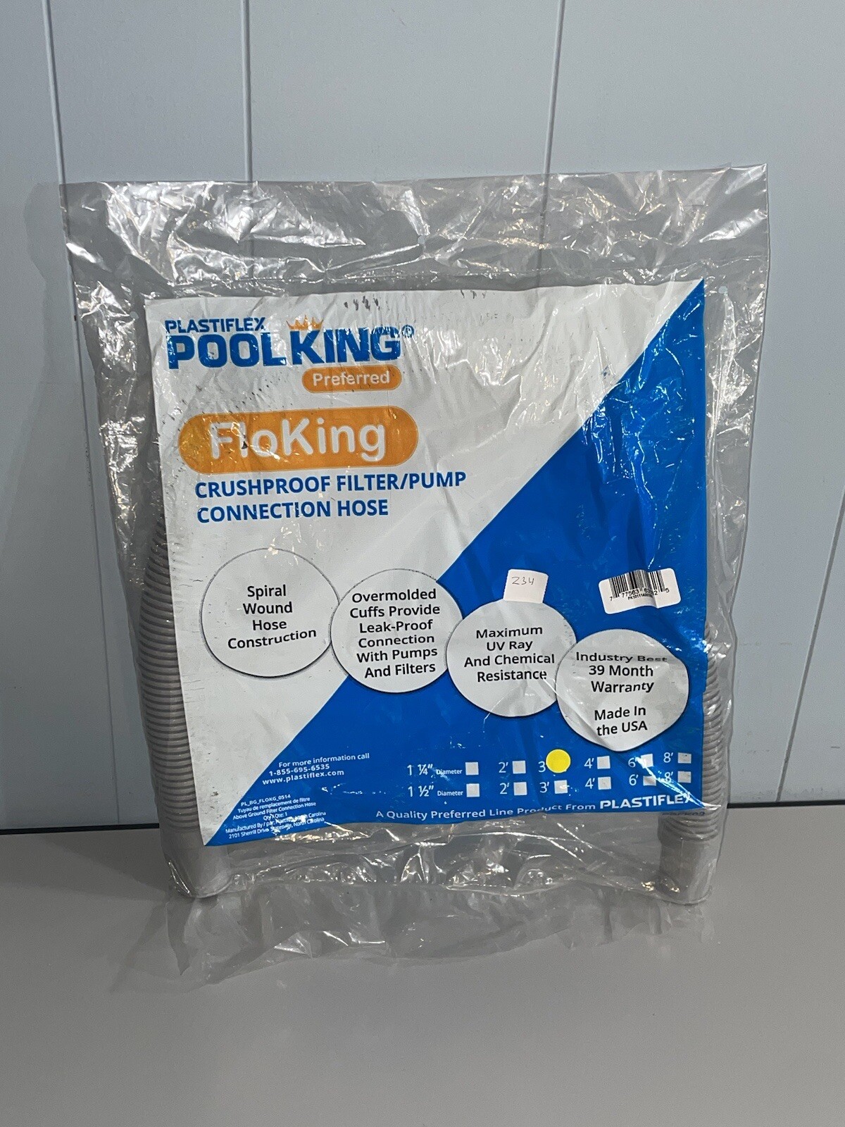 Plastiflex Deluxe FloKing Swimming Pool Filter Connection Hose – 3&prime; x 1.25&Prime;