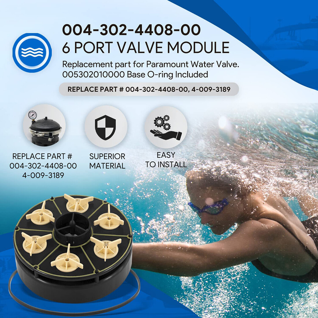 6-Port Module w/Valve Shell Oring + Pressure Gauge for Paramount 004-302-4408-00