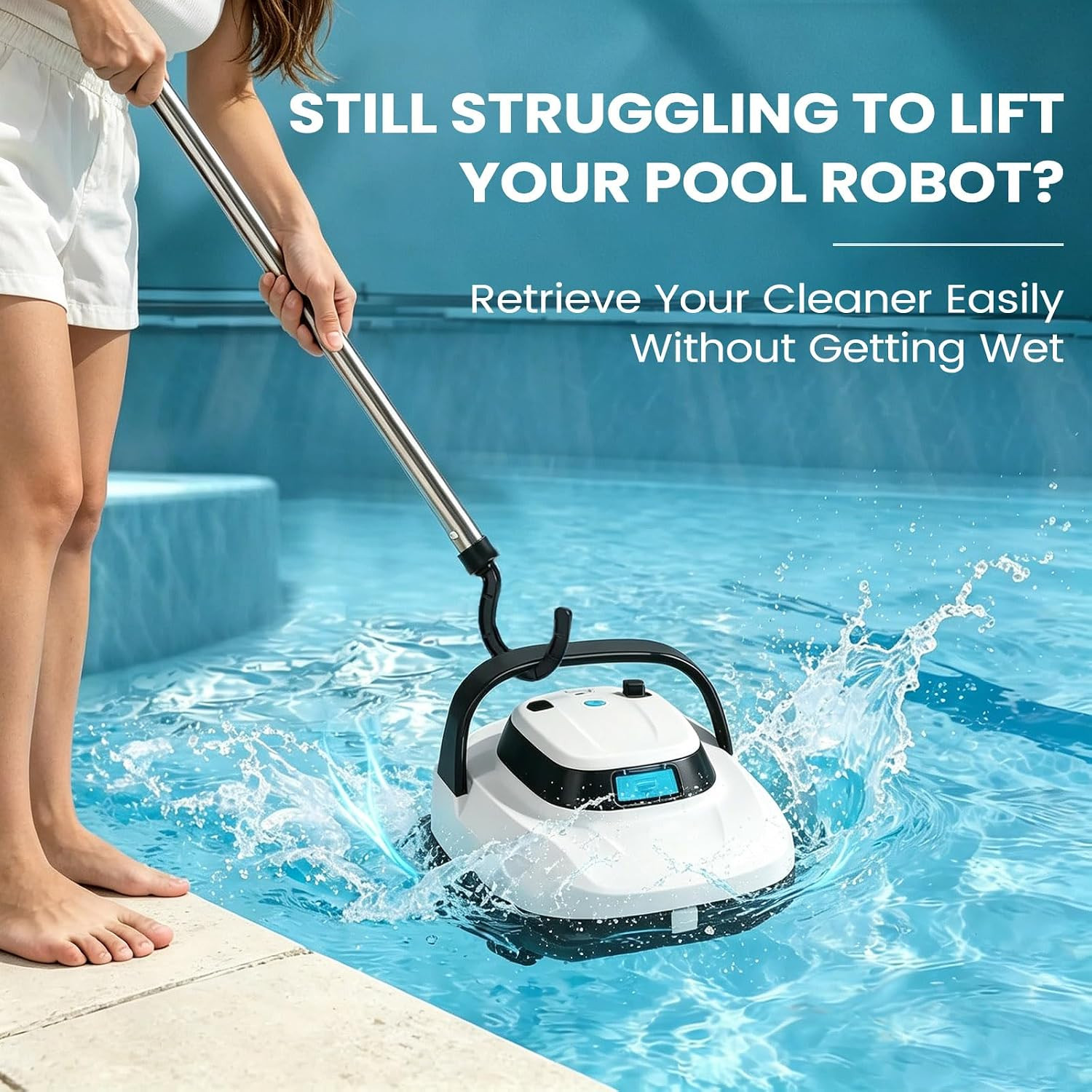 Pool Hooks for Poles, 2 Pack Pool Hook for Robotic Pool Cleaner, Universal Pool