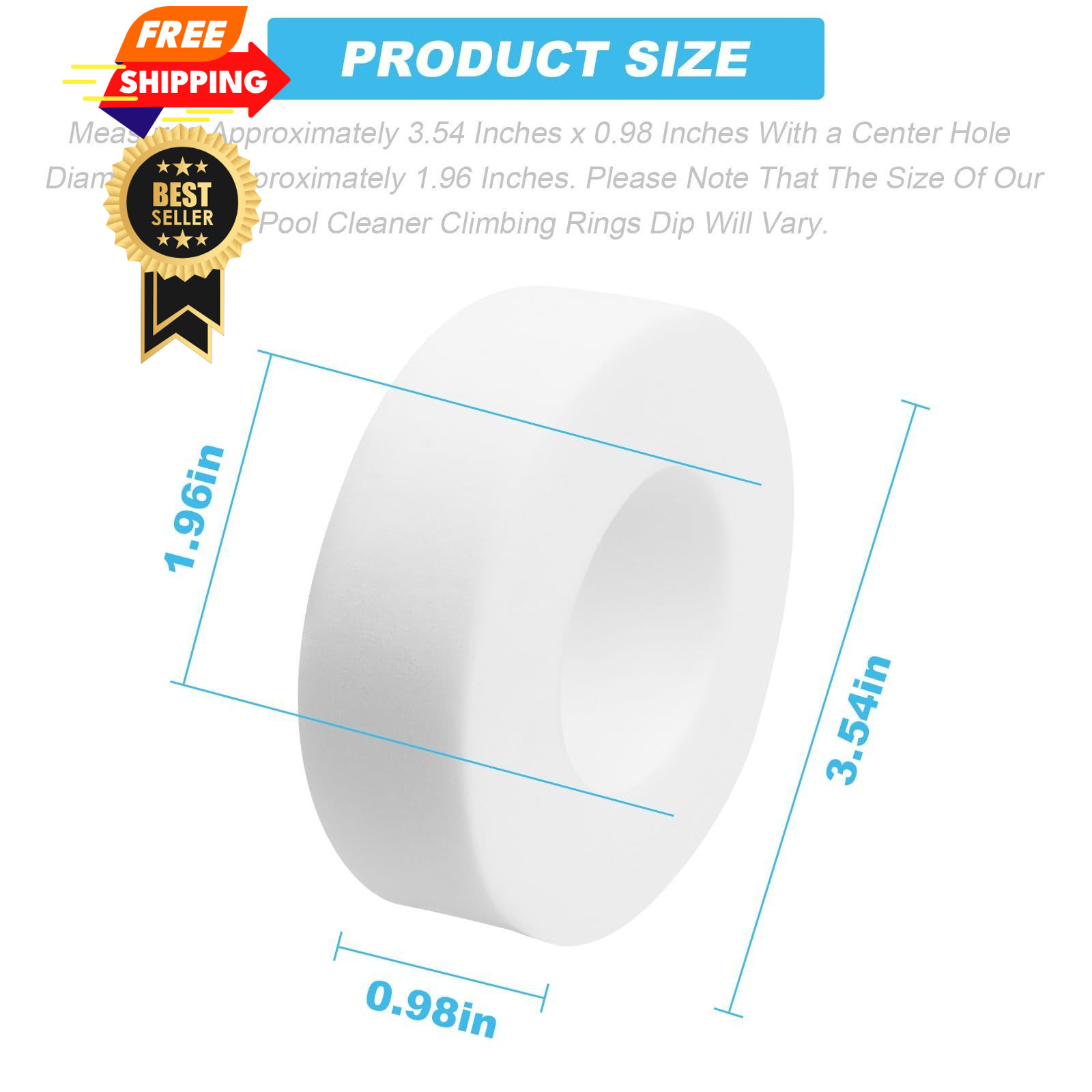 Screw Man Pool Cleaner Climbing Rings (4 Pack) Fits for Dolphin White