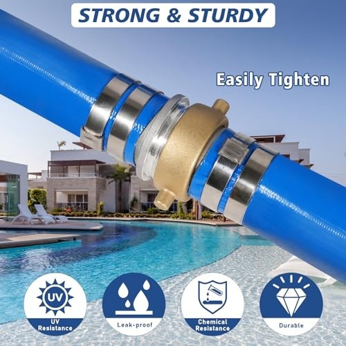 1.5&Prime; x 50ft Heavy Duty Backwash Hose for Swimming Pools – Durable PVC Drain Hose