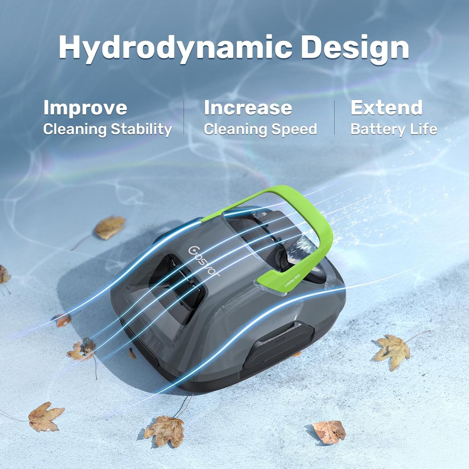90 Min Cordless Robotic Pool Cleaner Automatic Vacuum Pools to 860 Sq ft, 1822