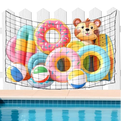 1 Piece Extra Large Pool Float Storage Net 70.8×47.2 inches with 20 70.8*47.2&Prime;