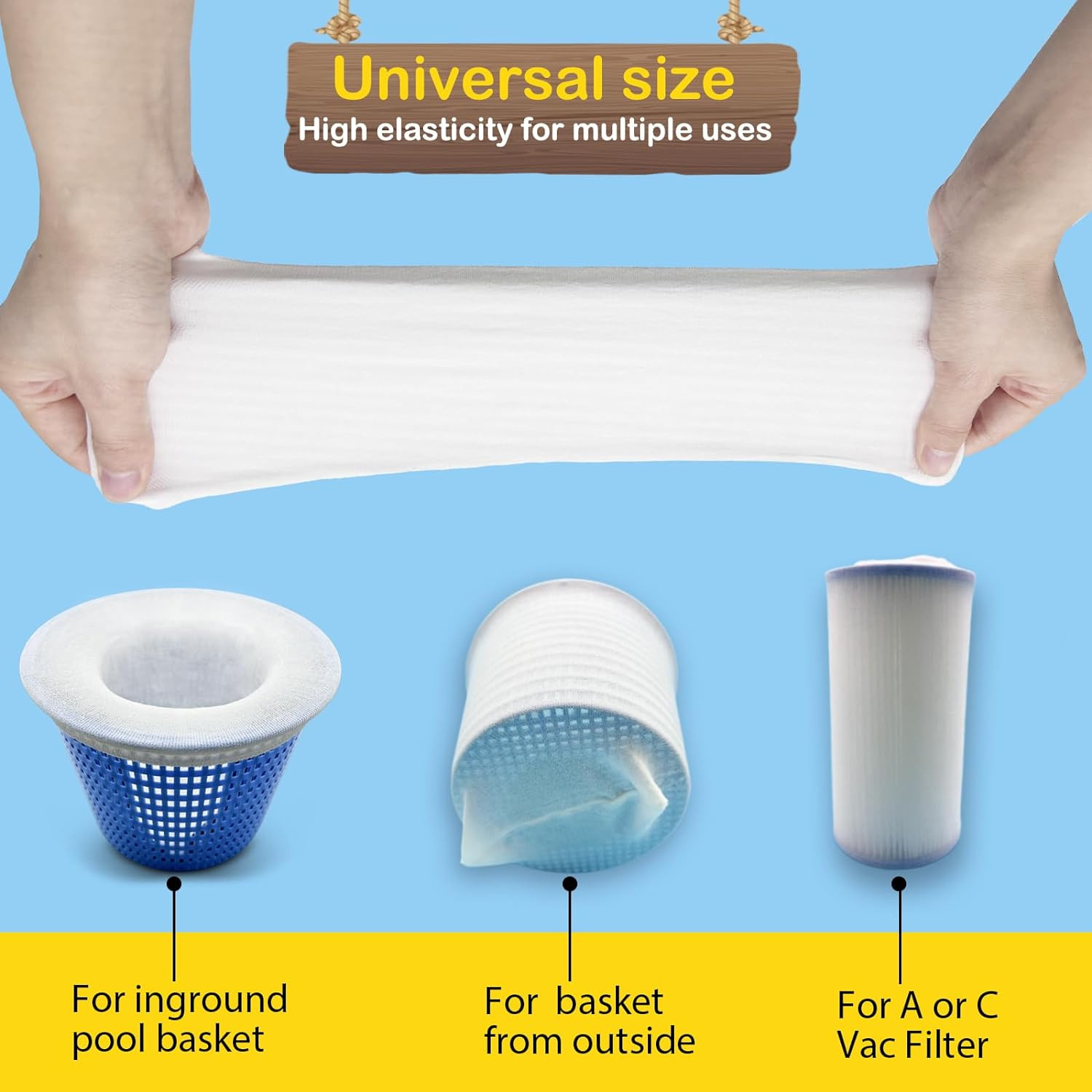 30 Pack Pool Skimmer Filter Socks for Inground Pool or above Ground Pool