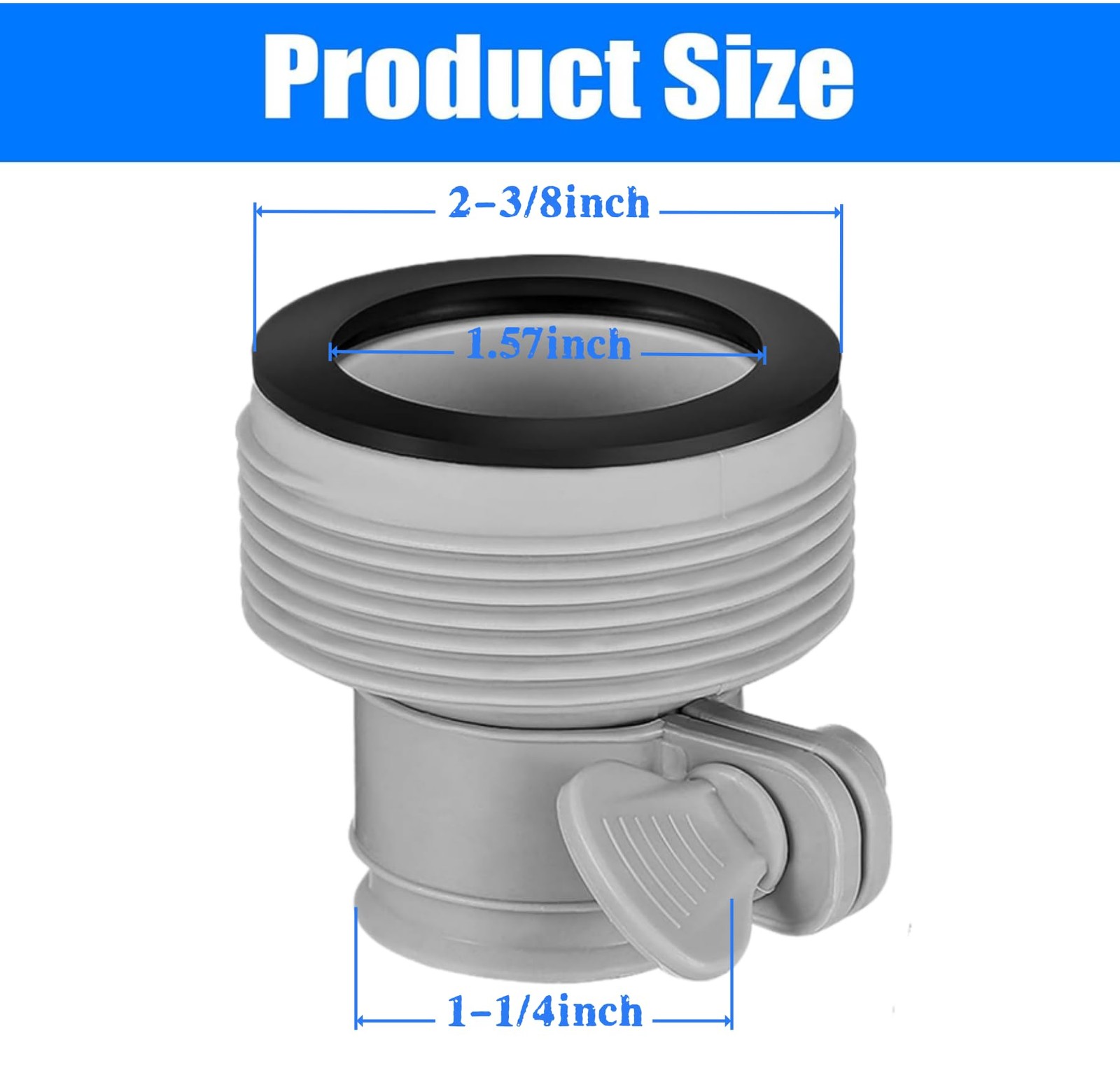 2 Packs Pool Hose Adapter Connector 1.5 inches, 1.25 Adapter-B