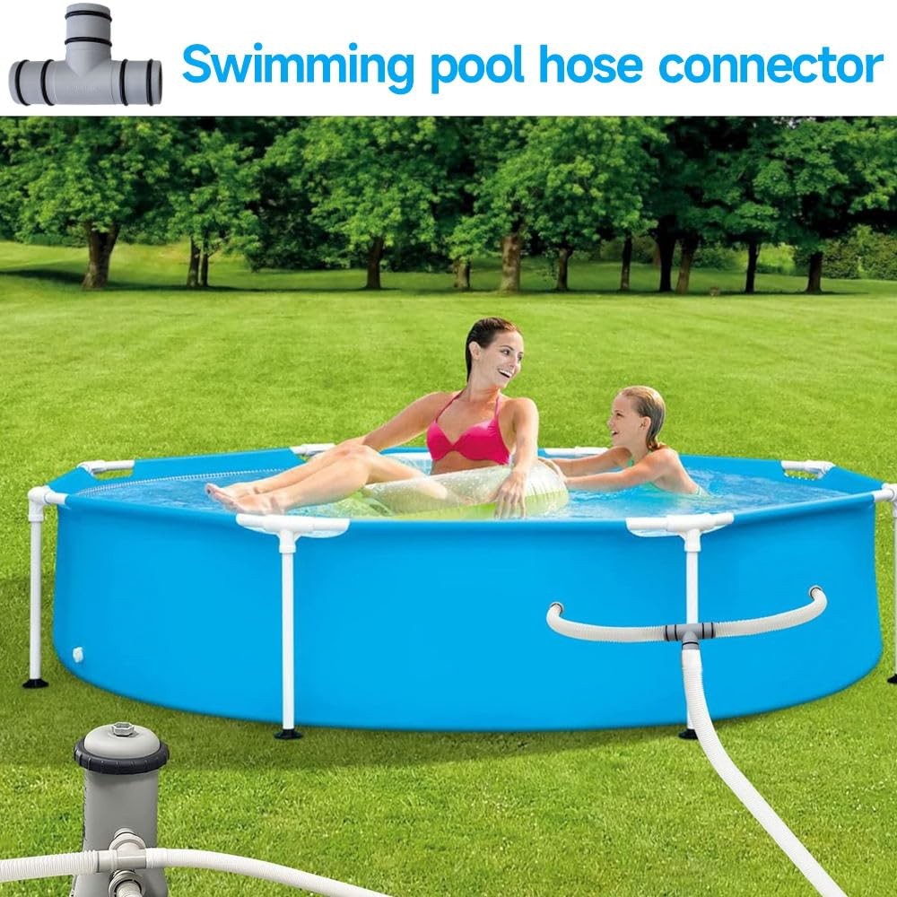 Pool Hose Connector, 1.25 Inch T Joint Filter Pump inches, Gray