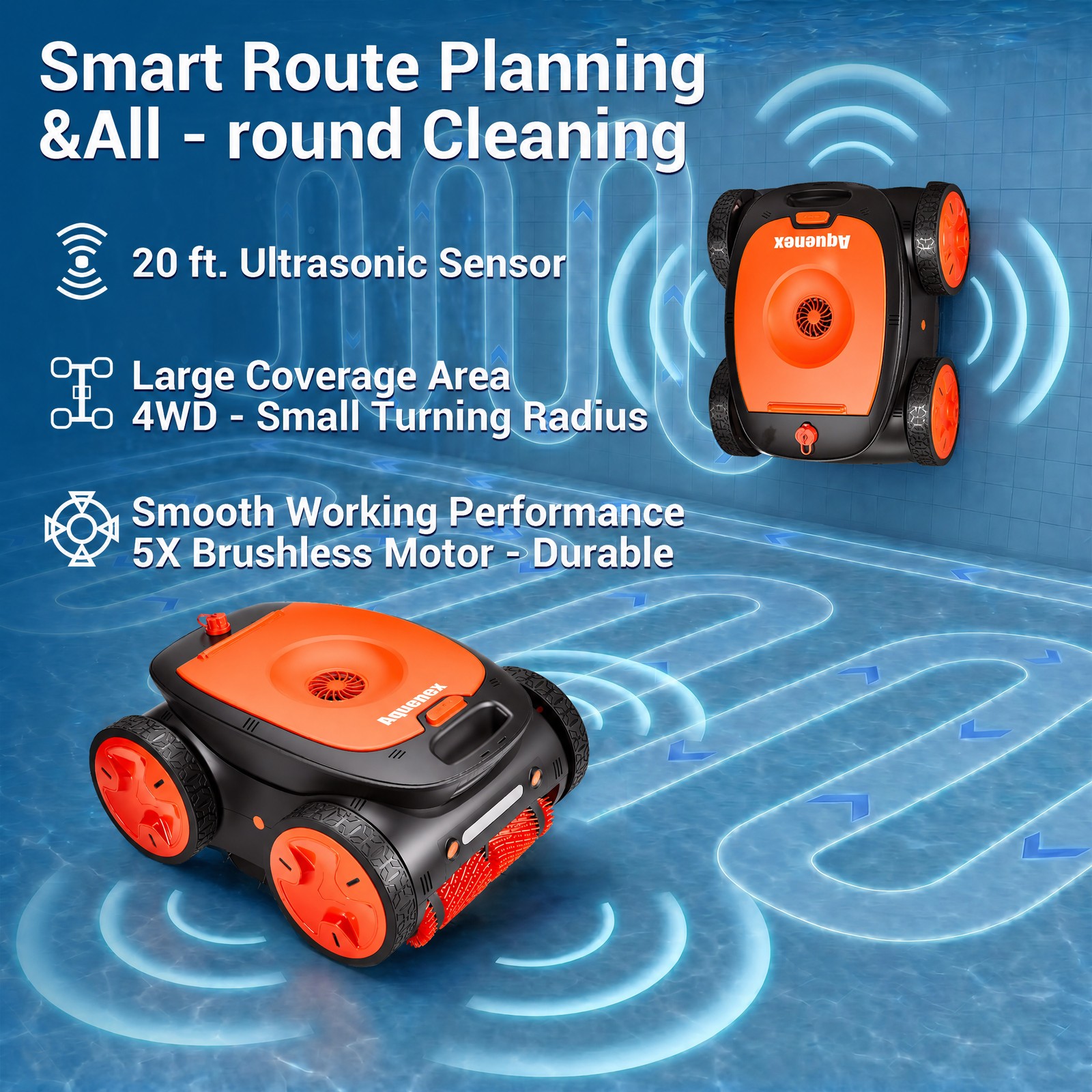 Automatic Robotic Pool Vacuum Cleaner Double Brush APP OR Remote Control 5-Motor
