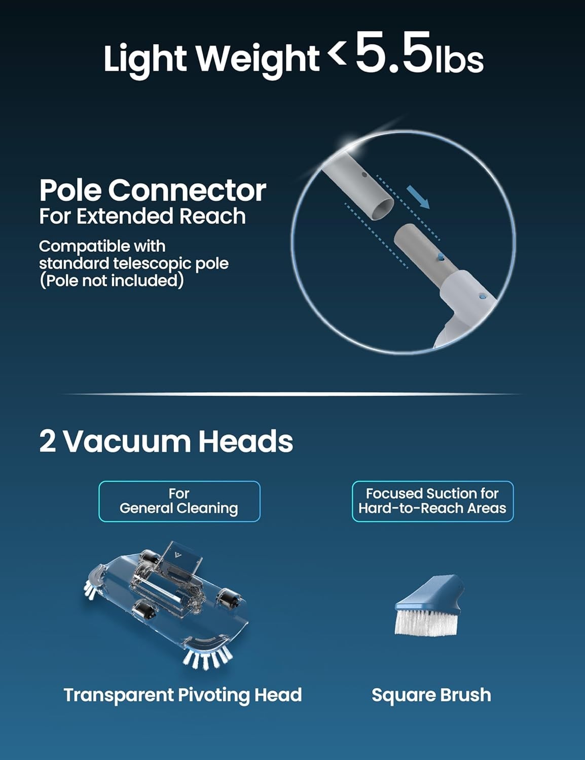 KOKIDO 2025 Rechargeable Pool Vacuum, XTROVAC 510, 4X Suction Power,