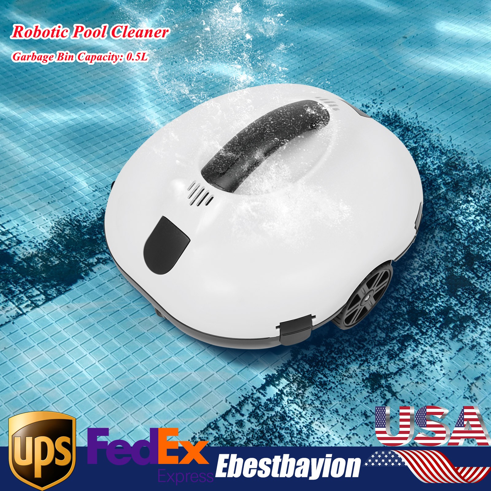 Robot Swimming Pool Vacuum Cleaner Cordless Wireless Smart Automatic Pool Wiper
