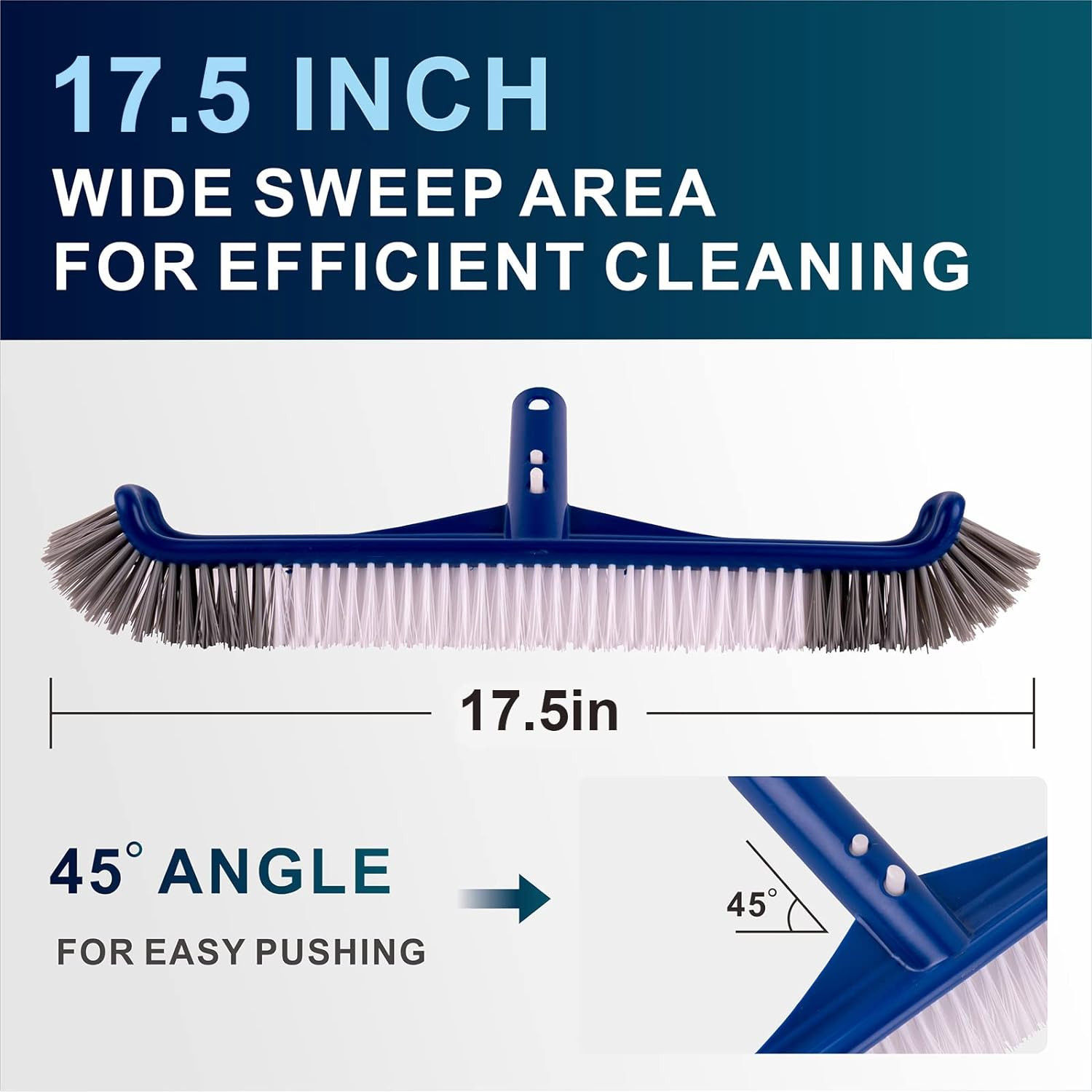 Pool Brush Head, 17.5 » for Inground & Above-Ground Pools, Fits Standard Pole