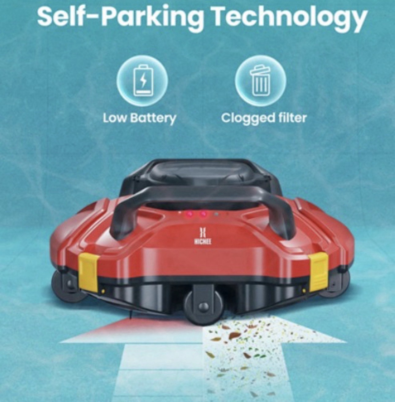 HICHEE P1 Cordless Robotic Automatic Pool Cleaner, 900 sq ft. Battery – NEW