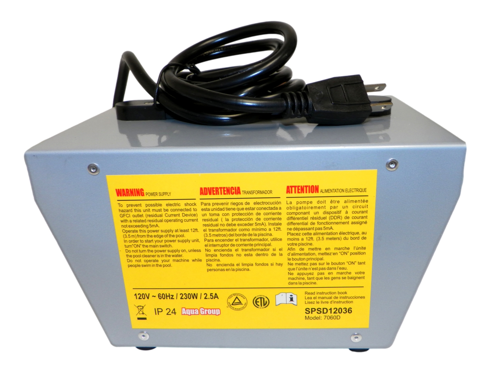 Aqua Products 7060D Power Supply 120/36VAC AC Pump 2PRF