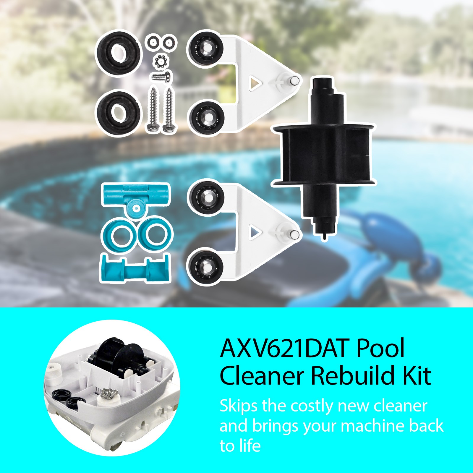 Pool Vac A-Frame Turbine Bearings Pod Kit for Hayward Pool Vac XL/Navigator Pro